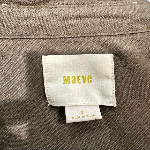 Anthropologies Maeve Olive Green Sequin Button Down Size Small - Picture 11 of 11